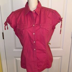 Tommy Hilfiger size large pink button down blouse